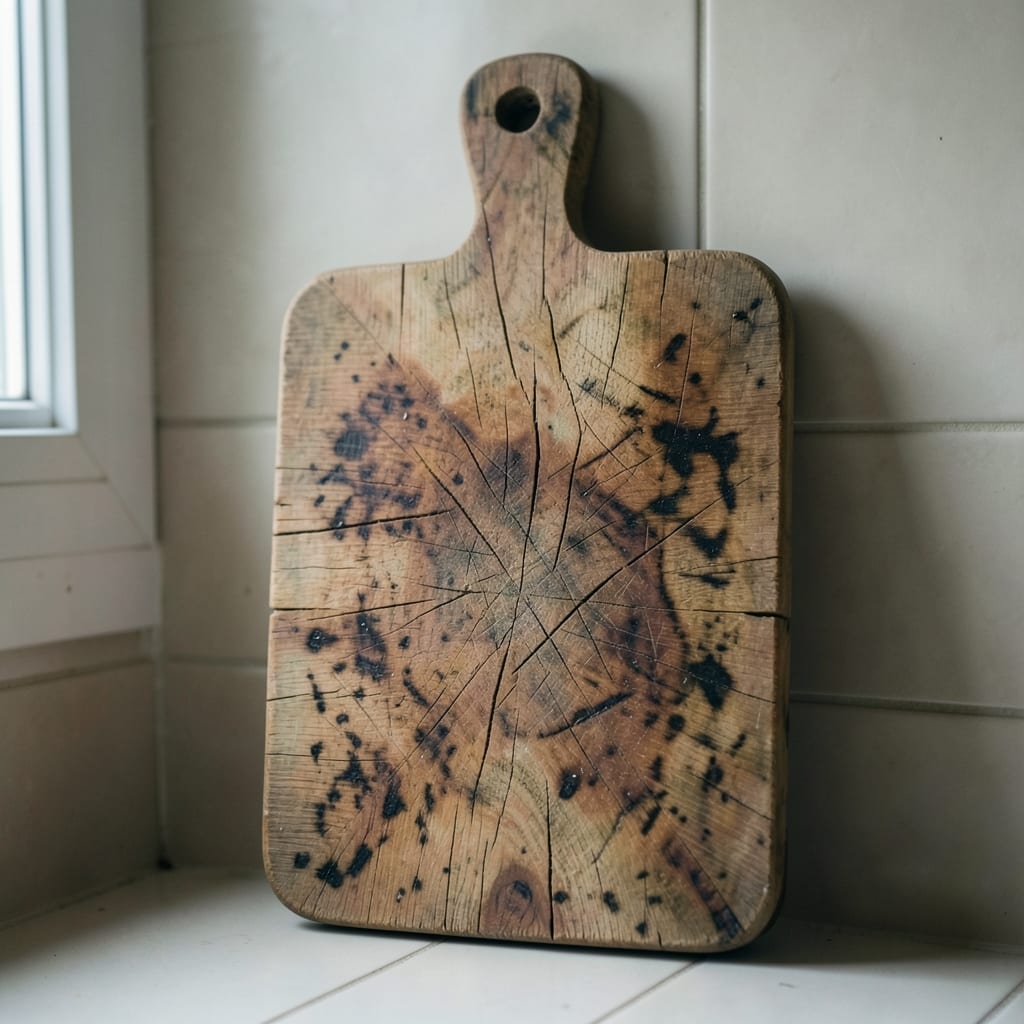 The wooden cutting board