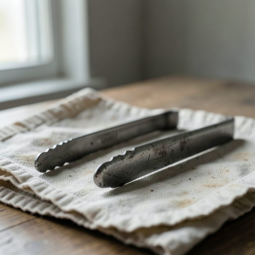 The metal tongs